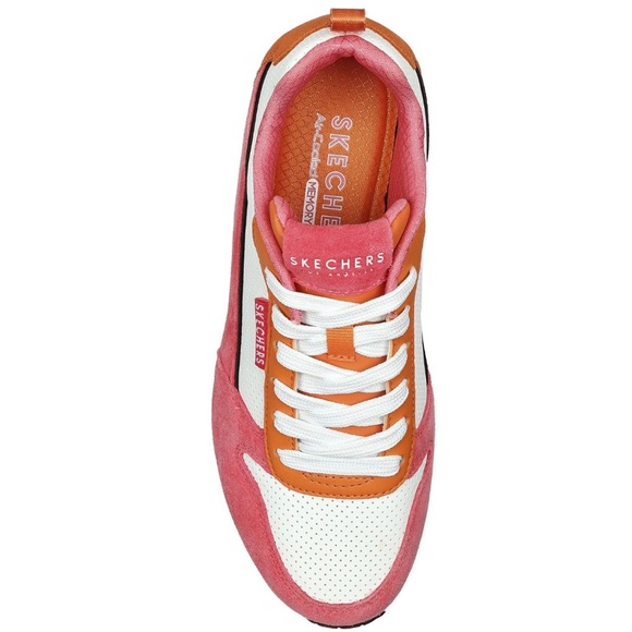 Skechers Street Uno Bright Air Women's Casual Fashion Sneaker Shoes Pink/Orange - Picture 4 of 5